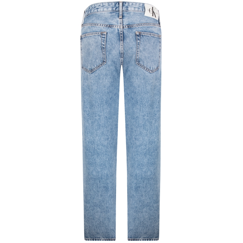 Lookbook 卡尔文克莱因90年代复古直筒牛仔裤男士浅蓝色丹宁裤 J325951