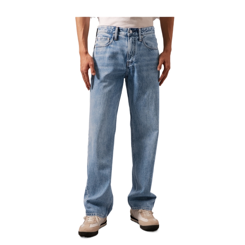 Cheap 卡尔文克莱因90年代复古直筒牛仔裤男士浅蓝色丹宁裤 J325951