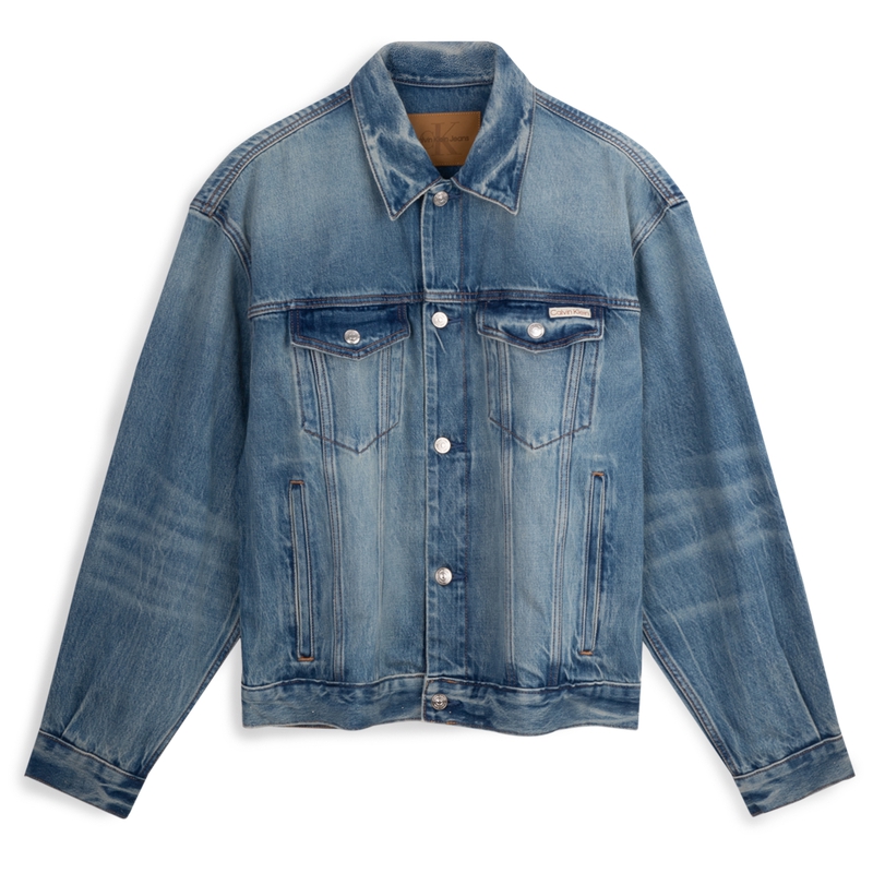Calvin Klein  American Retro Classic Denim Jacket with Studded Details 40EM799