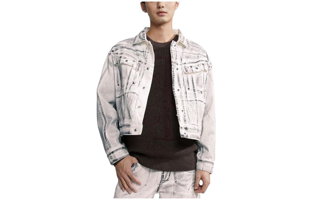 Calvin Klein  Art Retro Button-Up Long-Sleeve Denim Jacket Mid Grey. J325291