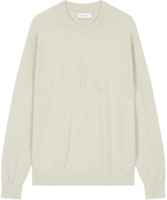 CALVIN KLEIN Beige Crewneck Logo Sweater Long Sleeve Knit. J326453-PD7 CALVIN KLEIN Beige Crewneck Logo Sweater Long Sleeve Knit. J326453-PD7
