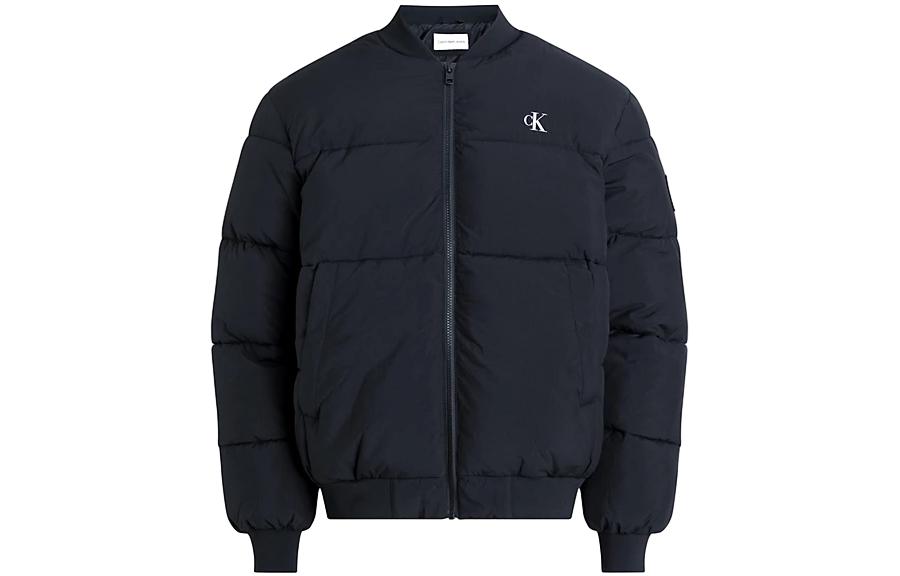 Order CALVIN KLEIN Jaket Hitam Zip-Up Lengan Panjang Berkolar Kasual J30J324072-BEH