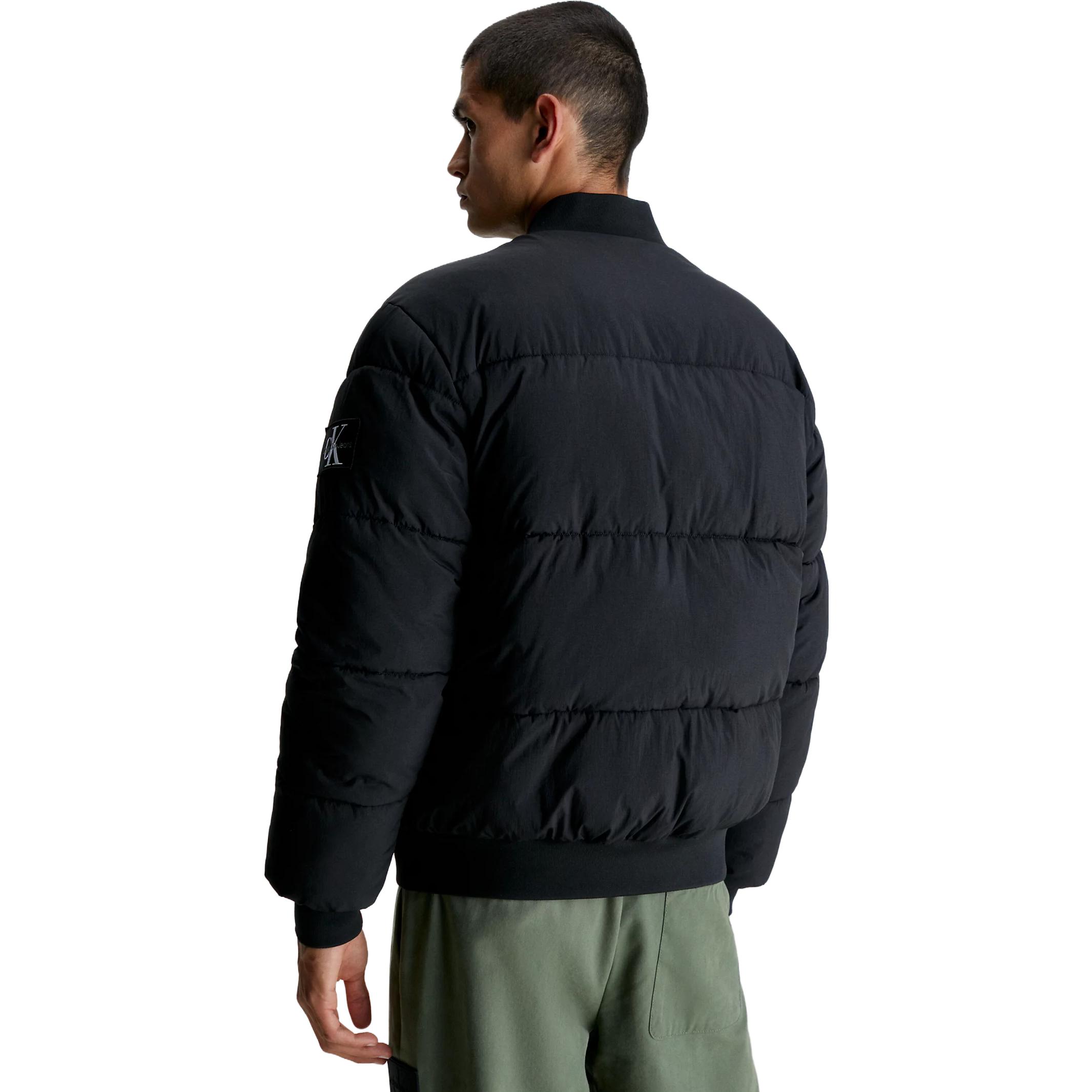 Shop CALVIN KLEIN Jaket Hitam Zip-Up Lengan Panjang Berkolar Kasual J30J324072-BEH