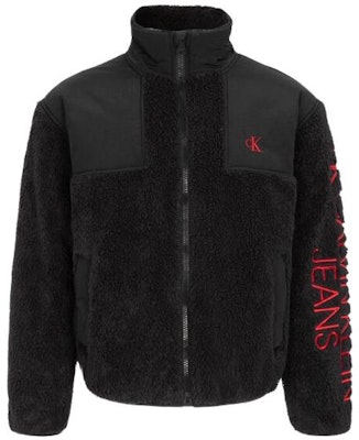 Calvin Klein Jaket Fleece Hitam Bordir dengan Kerah Tegak. ZM02040-BEH Buy Calvin Klein Jaket Fleece Hitam Bordir dengan Kerah Tegak. ZM02040-BEH