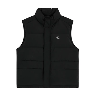 Calvin Klein Black Jacquard Logo High Neck Vest Jacket. J326965-BEH