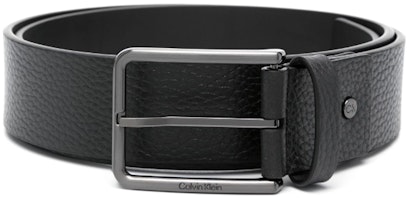 Calvin Klein Black Leather Belt with Logo Detail, 4cm Width. K50K510645 Calvin Klein Black Leather Belt with Logo Detail, 4cm Width. K50K510645