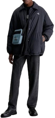 Calvin Klein Black Logo Long Sleeve Collared Jacket J30J325281-BEH Lookbook Calvin Klein Black Logo Long Sleeve Collared Jacket J30J325281-BEH