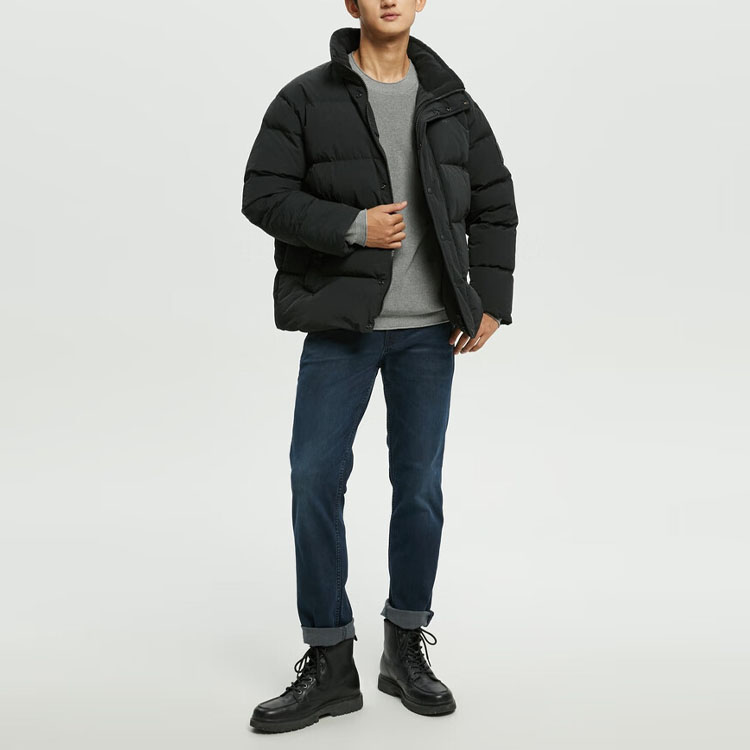 Lookbook CALVIN KLEIN Jaket Puff Hitam dengan Logo Cetak dan Rekaan Berlapik Quilted J322365-BEH