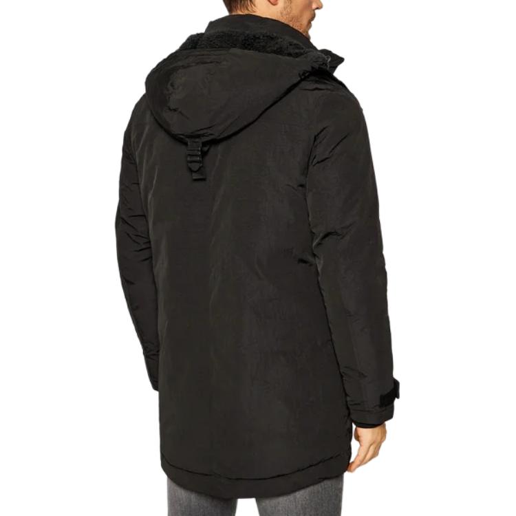 Details for 캘빈클라인 블랙 로고 패치 솔리드 집업 후드 재킷. J30J318651-BEH