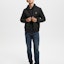 Lookbook Calvin Klein Jaket Cotton Hitam Stand Collar Letter Print Zip-Up J323062-BEH
