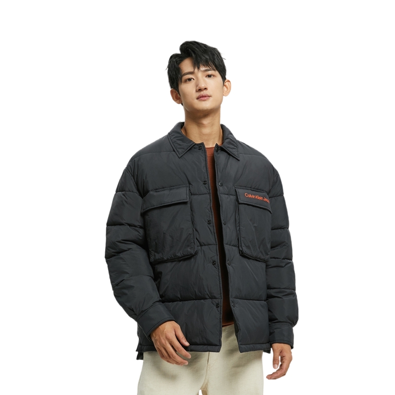 Calvin Klein  Black Thickened Letter Embroidered Pocket Cotton Jacket J322218 圖 4