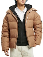 Calvin Klein Camel Hooded Water-Resistant Down Jacket Winter Warmth J323735-GV7 Calvin Klein Camel Hooded Water-Resistant Down Jacket Winter Warmth J323735-GV7
