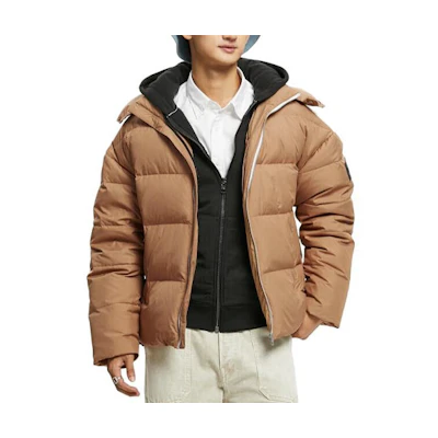 Calvin Klein Camel Hooded Water-Resistant Down Jacket Winter Warmth J323735-GV7