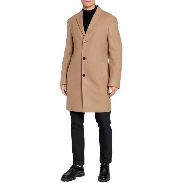 Lookbook CALVIN KLEIN  Camel Long Sleeve Single-Breasted Mid-Length Coat K10K110462-AEH