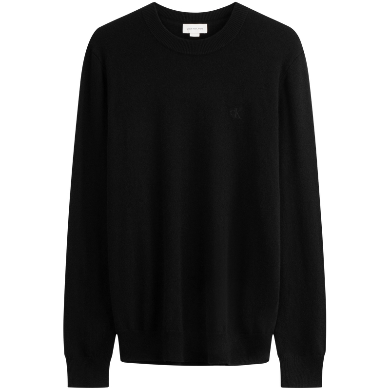 Calvin Klein  Casual Embroidered Knit Cashmere Sweater Space Black. J326690