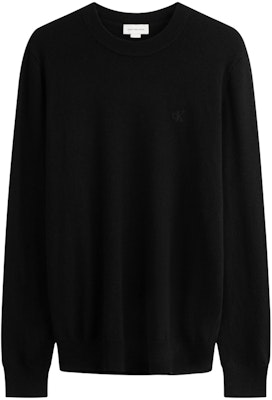 Calvin Klein Casual Embroidered Knit Cashmere Sweater Space Black. J326690 Order Calvin Klein Casual Embroidered Knit Cashmere Sweater Space Black. J326690