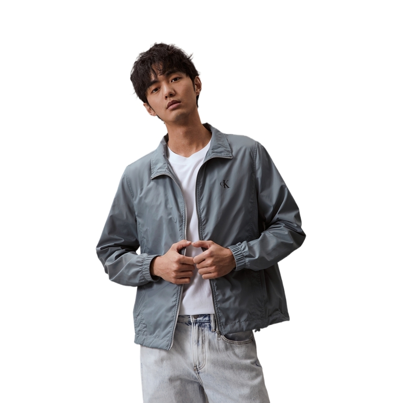 Cheap Calvin Klein Jaket Kasual Cetakan Huruf Kolar Berdiri J326072