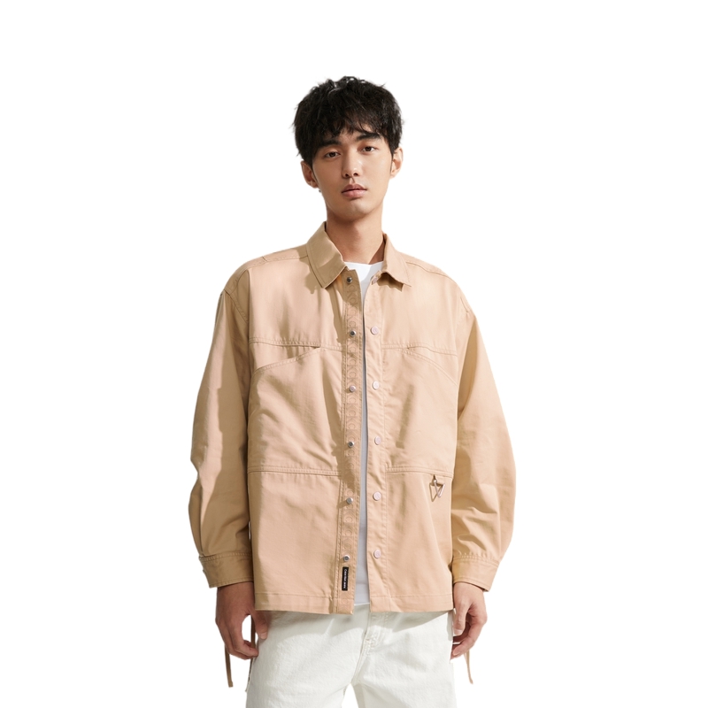 Shop Calvin Klein Kemeja Kasual Snap-Button Outdoor dengan Hujung Tali Serut. J325013