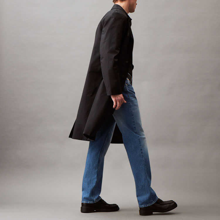 Purchase Calvin Klein  Casual Trench Coat Hidden Placket Black Jacket. 40BM502-BAE