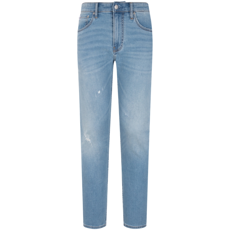 Calvin Klein  Classic Retro Distressed Stretch Tapered Jeans Light Blue Denim J326117-1AA