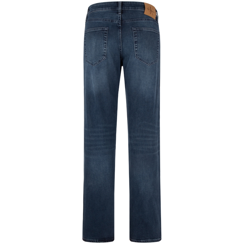 Lookbook Calvin Klein 经典复古直筒天鹅绒蓝色牛仔裤 J327352