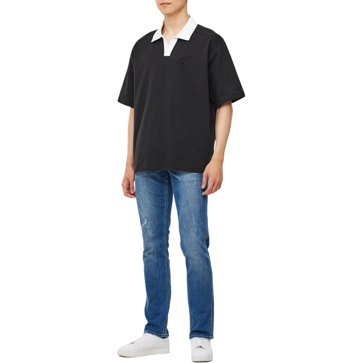 Shop CALVIN KLEIN Polo Colorblock de Manga Corta con Cuello Negro. J325364-BEH