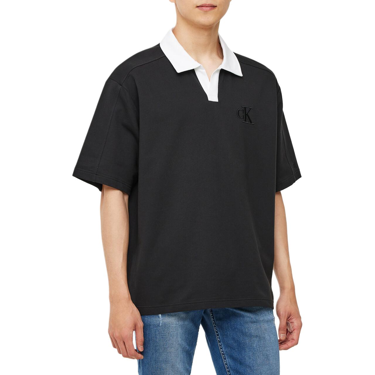 Details for CALVIN KLEIN Polo Colorblock de Manga Corta con Cuello Negro. J325364-BEH