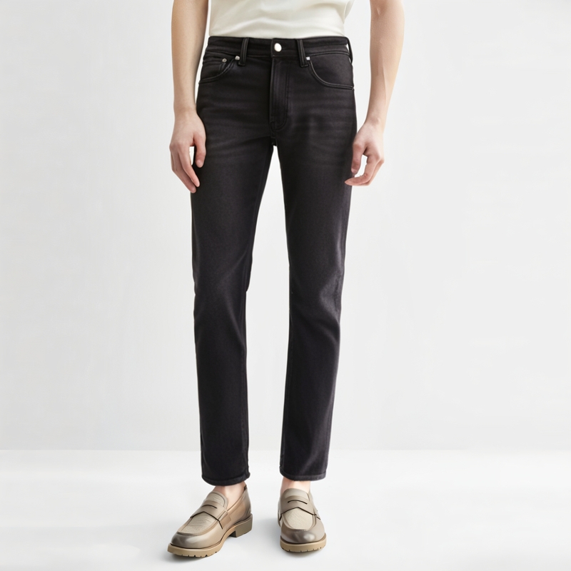 Calvin Klein  Comfort Wool Blend Tapered Fit Black Denim Jeans J326417 圖 4