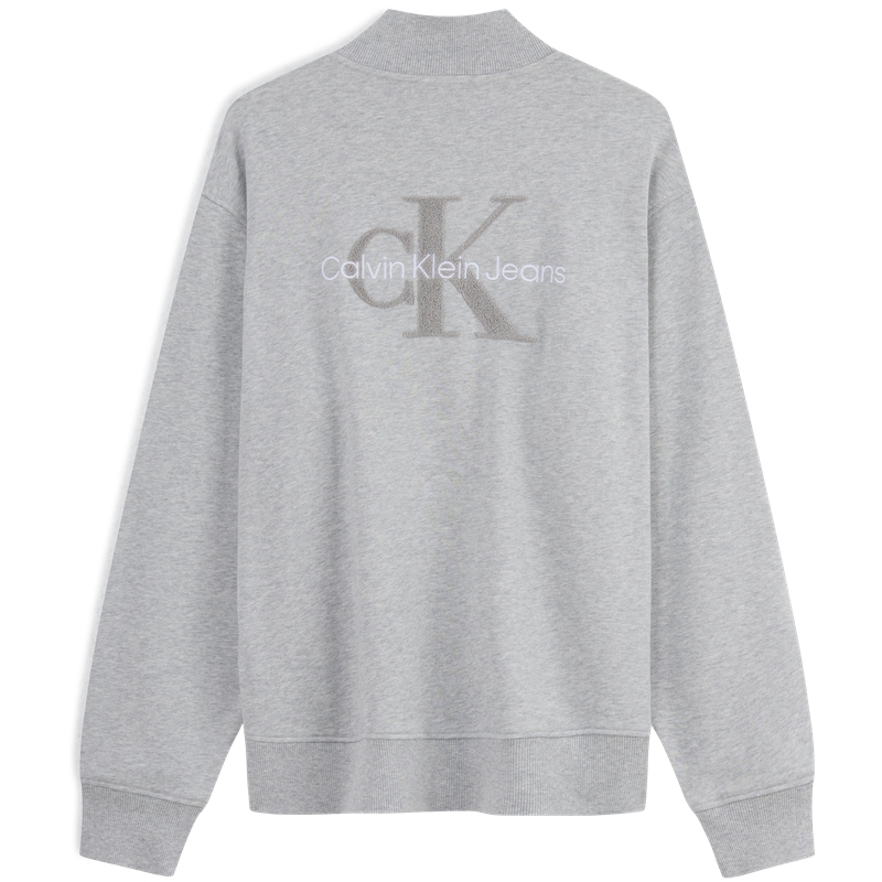 Lookbook Calvin Klein Sudadera Casual Bordada Half-Zip Algodón Gris Perla. J326697