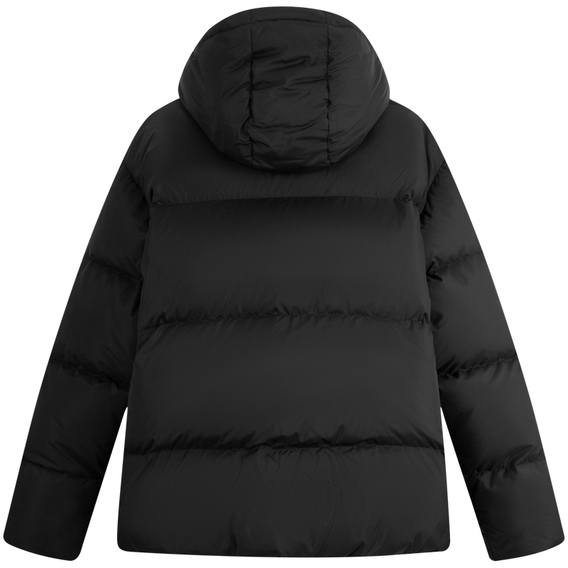 Lookbook Calvin Klein Jaket Puffer Bersulam Berhud Gaya Kasual. J327349