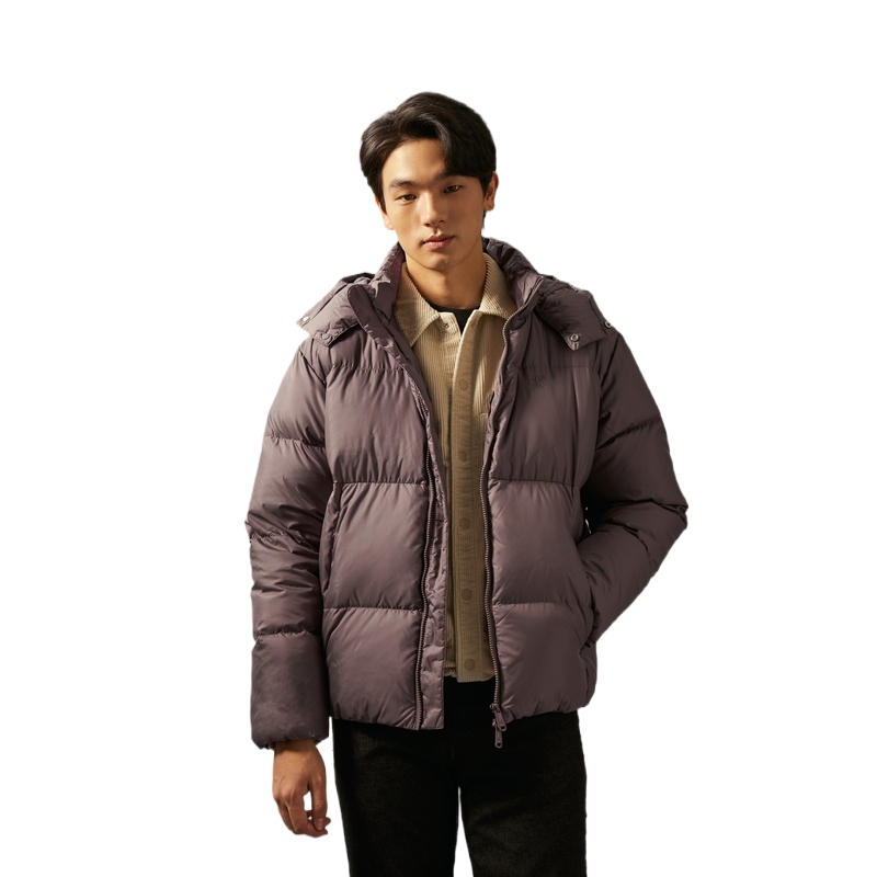 Cheap Calvin Klein Jaket Puffer Bersulam Berhud Gaya Kasual. J327349