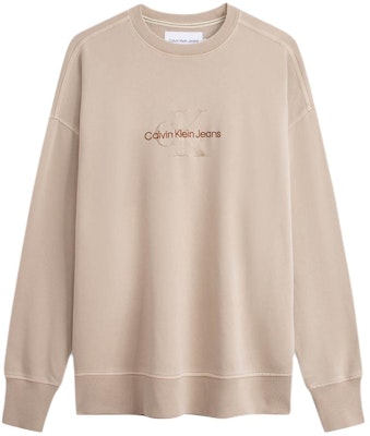 CALVIN KLEIN Sweatshirt Logo Bordir Crewneck Warna Beige Coffee. J324475-PED Buy CALVIN KLEIN Sweatshirt Logo Bordir Crewneck Warna Beige Coffee. J324475-PED