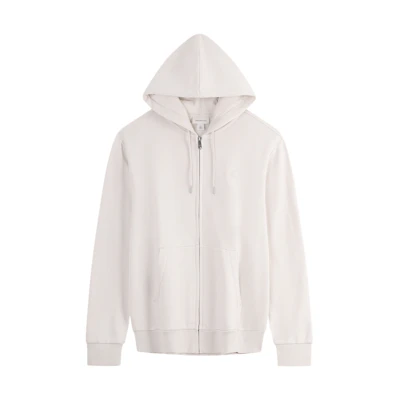 CALVIN KLEIN Embroidered Logo Fleece Zip-Up Hoodie Milk White. 40QM434-67U
