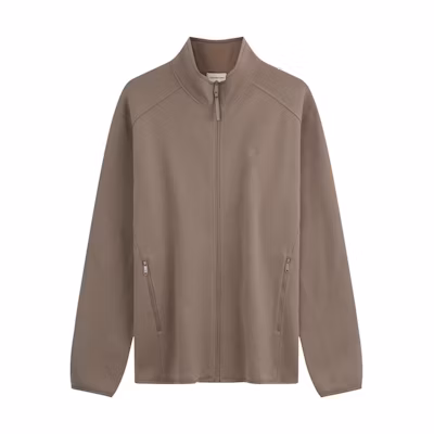 CALVIN KLEIN Embroidered Zip-Up Knit Fleece Jacket Casual Commuter Style J327098