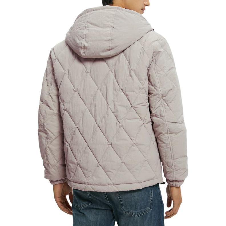 Shop カルバンクライン グレーキルティングフードダウンジャケット シンプルデザイン J322174-PQY