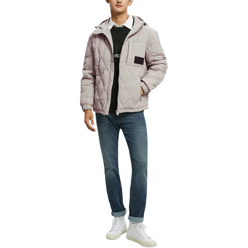 Purchase カルバンクライン グレーキルティングフードダウンジャケット シンプルデザイン J322174-PQY
