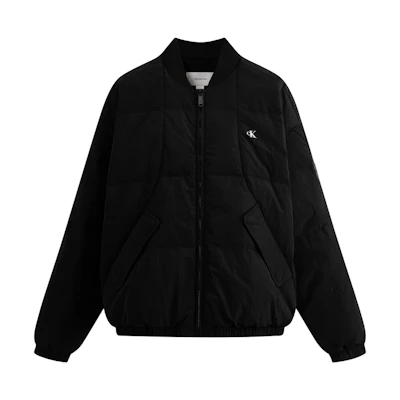 CALVIN KLEIN Grid Pattern Down Jacket with Baseball Collar. J327314