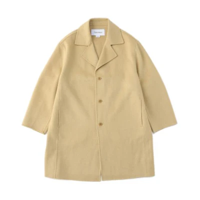 Calvin Klein Khaki Solid Color Single-Breasted Long Sleeve Coat 40698ST
