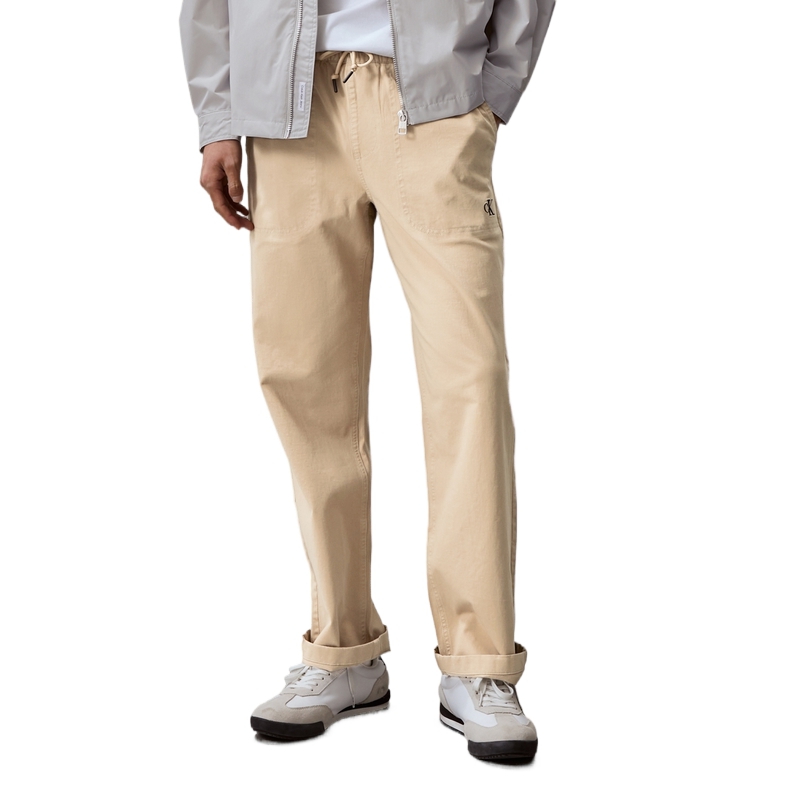 Calvin Klein  Khaki Straight-Leg Drawstring Casual Jogger Pants. J325909 圖 8