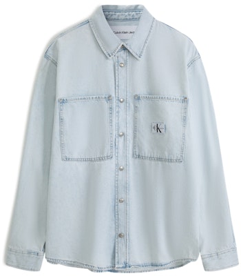 Calvin Klein Light Blue Minimalist Cotton Denim Shirt with Pocket. J322774-1AA Order Calvin Klein Light Blue Minimalist Cotton Denim Shirt with Pocket. J322774-1AA
