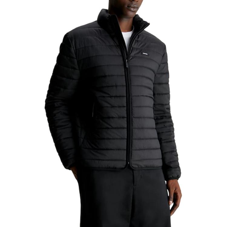 Shop Calvin Klein  Lightweight Packable Puffer Jacket Black with Logo K10K112362-BEH