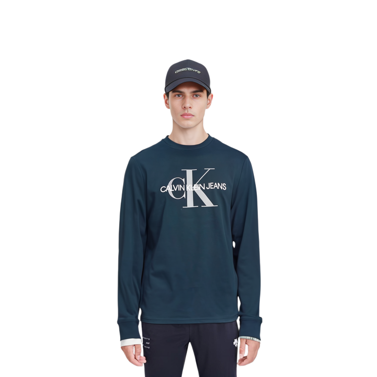 Sizing Camiseta Calvin Klein Logo Print de Manga Larga y Cuello Redondo Casual. 41VM882