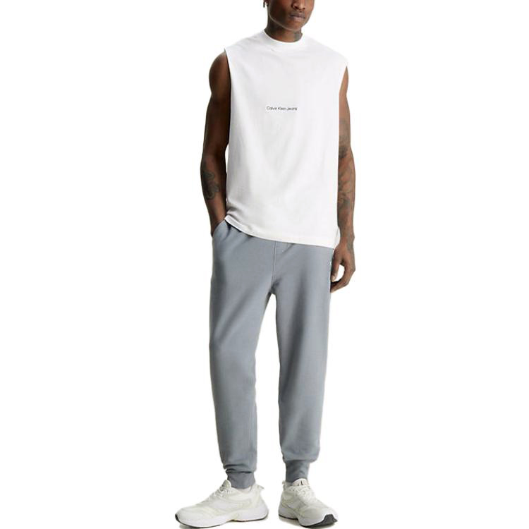 Sizing Calvin Klein Pantalones Jogger de Punto Gris con Logo Impreso. J30J322484-PN6