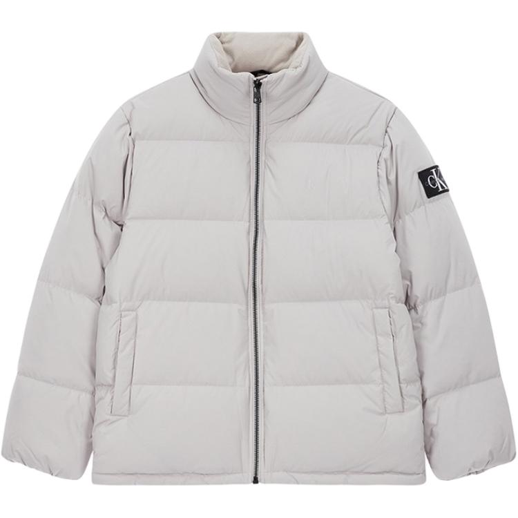 CALVIN KLEIN  Logo Print Puffer Jacket Alghini Grey - Warm & Casual. J323229-PEE