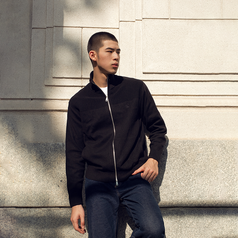 Calvin Klein  Lyocell Stretch Embroidered Stand Collar Zip Knit Cardigan J326589 圖 3