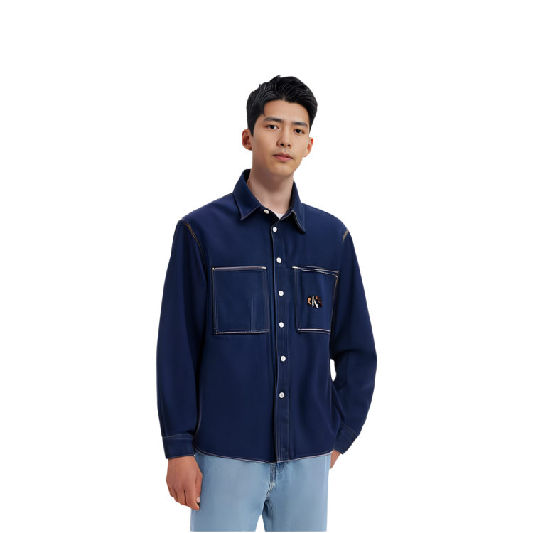 Purchase カルバン クライン ミニマリスト コットン デニム シャツ J324791