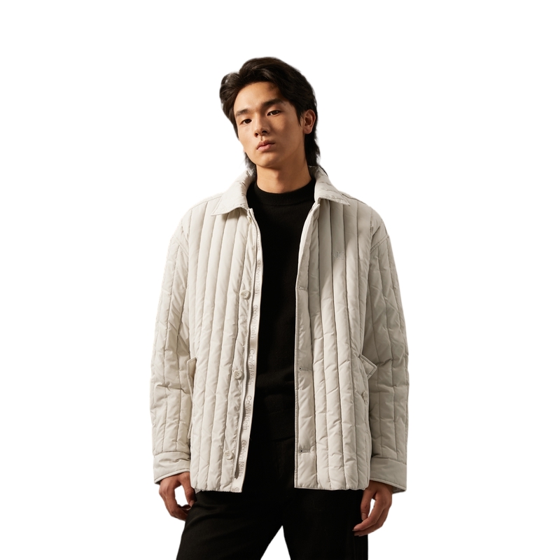 Cheap Calvin Klein 男士防水菱格纹纽扣立领夹克 J326906