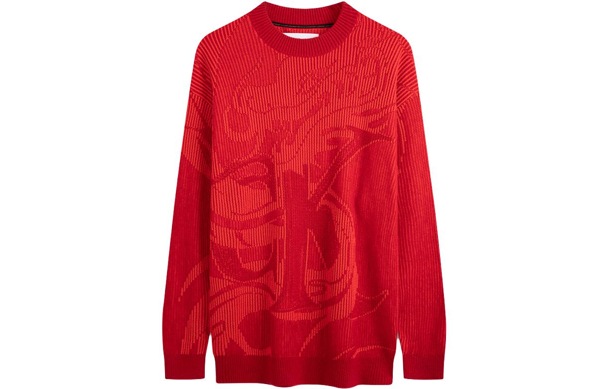 Order Calvin Klein Sweater Corak Jacquard Naga Merah J324911