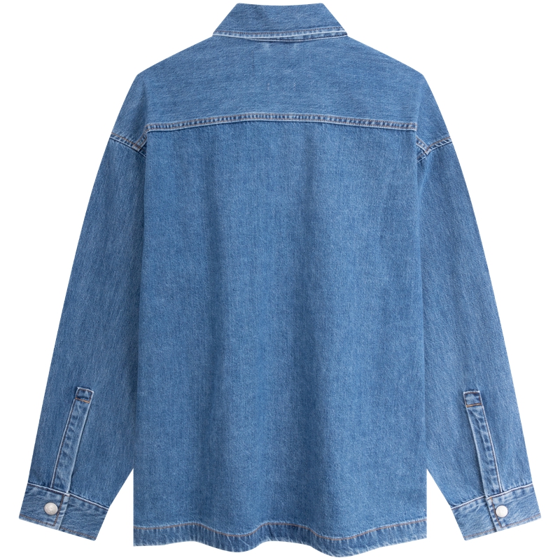 Lookbook カルバン クライン リラックスフィット レトロ ライトブルー デニムジャケットシャツ J325555