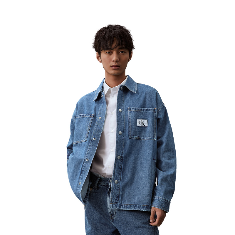 Purchase カルバン クライン リラックスフィット レトロ ライトブルー デニムジャケットシャツ J325555